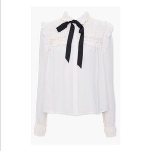 Ruffled pussycat bow top